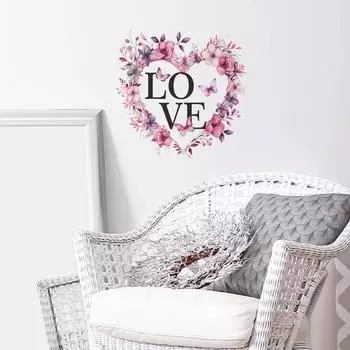 День святого Валентина LOVE Венок любви Спальня Гостиная Крыльцо Домашнее украшение Украшение Наклейка на стену 39*39CM/fun-f2