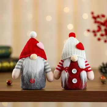 День святого Валентина Любовь Фигурка Вязаная шапка Кукла Рождественские украшения Маленькие подарки Маленькие украшения hat белый