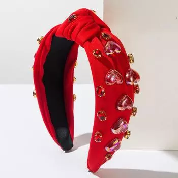 День святого Валентина Любовь Сердце Стразы Узел Повязка на голову Взрослые Аксессуары для волос Украшения для волос