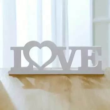 День святого Валентина Минималистичные сердечки с буквами для рабочего стола Украшение для праздничного стола Деревянное украшение One Size белый