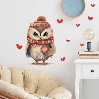 День святого Валентина Мультфильм Сова Любовь Спальня Гостиная Холодильник Домашнее Украшение Наклейка На Стену 40*60CM/fun-e3