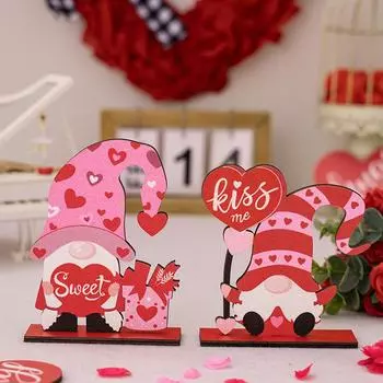 День святого Валентина Мультфильм Старик Романтичный Алфавит Доска Творческий Деревянный DIY Поделки Орнамент Подарок Декоративные Украшения