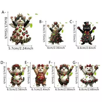 День святого Валентина Роза 2D Плоский акриловый брелок для ключей Автомобильный задний вид Зимние украшения для камина для гостиной Украшения для крыльев One Size