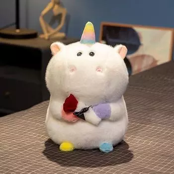 День святого Валентина Розы Плюшевая игрушка Единорог Милая плюшевая кукла Единорог из европейской норки Подарок для девушки 16cm
