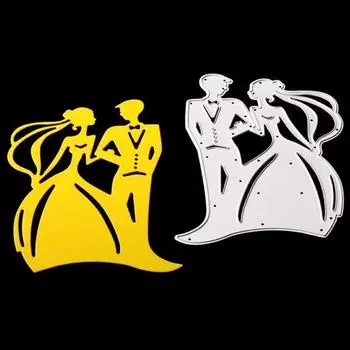 День святого Валентина Свадьба Невеста и жених DIY Углеродистая сталь Металлические режущие штампы Snijmal En Тиснение Штампы и штампы