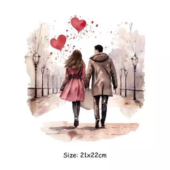 День святого Валентина Термоперенос Мужские и женские Parches Ropa Толстовки Аппликация своими руками Футболка Наклейки для одежды Термонаклейка