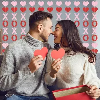 День святого Валентина Украшение Баннер Сердце Баннер Подвесной Серпантин Подвесной Знак Для Дня святого Валентина Главная Подвесная Вечеринка One Size