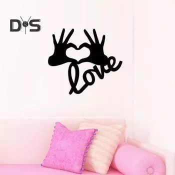 День святого Валентина Украшение в виде сердца в виде руки, деревянное украшение в виде сердца, подвесное украшение в виде знака любви, настенное искусство для домашнего декора чёрный