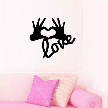 День святого Валентина Украшение в виде сердца в виде руки, деревянное украшение в виде сердца, подвесное украшение в виде знака любви, настенное искусство для домашнего декора чёрный