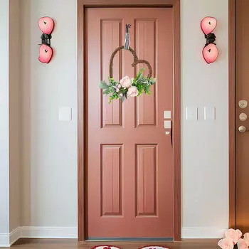 День святого Валентина Венок в форме сердца на входную дверь Декоративные многоразовые сувениры для вечеринок Креативное подвешивание