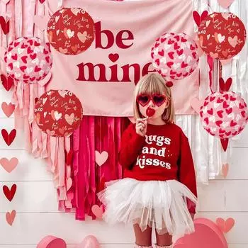 День святого Валентина Воздушный шар в форме сот, бумажный фонарь, подвеска, украшение для свадебной вечеринки, украшение для места проведения мероприятия, орнамент розовый