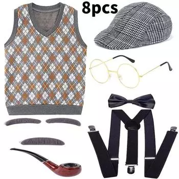 День защиты детей Костюм для косплея пожилых людей Сценическое выступление Хэллоуин Модная вечеринка 8pcs A,110cm