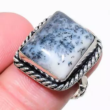 Dendrite Opal Gemstone 925 Sterling Silver Jewelry Ring Size 7 Y6t39 7 белый