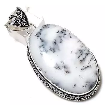 Dendrite Opal Gemstone Handmade 925 Sterling Silver Jewelry Pendant 2.56 M5C19