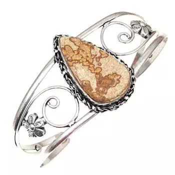 Dendritic Drusy Gemstone Handmade Silver Jewelry Cuff Bracelets 7 Adjustable