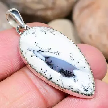 Dendritic Opal - Brazil Solid 925 Sterling Silver Pendant 1.79 SP-291