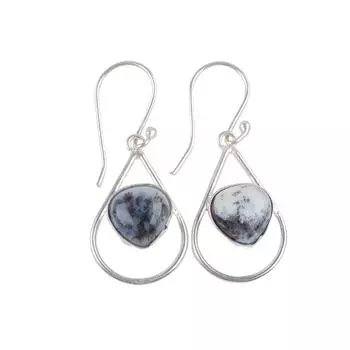 Dendritic Opal Gemstone 925 Sterling Silver Fashionable Jewelry Earrings For Her EE-38-19