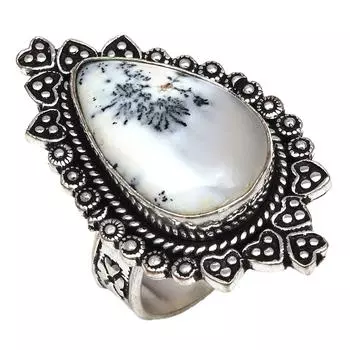 Dendritic Opal Gemstone Handmade Silver Jewelry 8.5