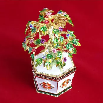 Денежное дерево бонсай статуэтка креатив для прихожей кабинета дома белый