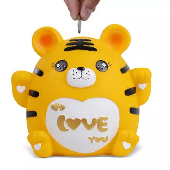 Денежный банк, фигурки тигра, мультяшная коробка для мелочи, настольная очаровательная банка для сбережений L