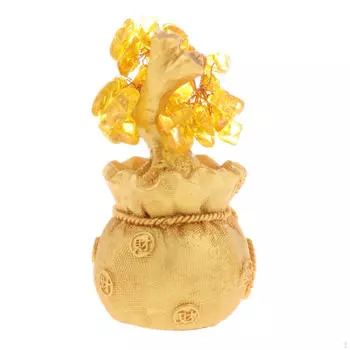 Денежный мешок Дерева Статуэтка из смолы Фортуна для Кабинета Спальня Вход