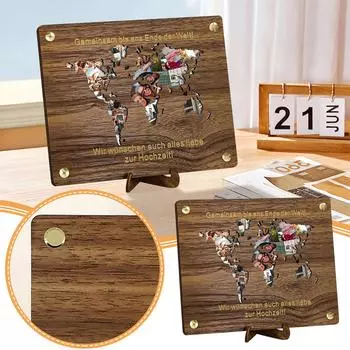 Денежный подарок для путешествий, денежный подарок из дерева с подставкой, денежный подарок для путешествий, праздничный подарок с картой мира, дорожный фонд, украшение для праздничного фонда One Size коричневый