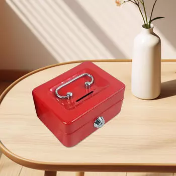 Денежный ящик с замком и лотком. Чехол для денег. Портативный органайзер для чеков. Многоцелевой органайзер с отделением. красный