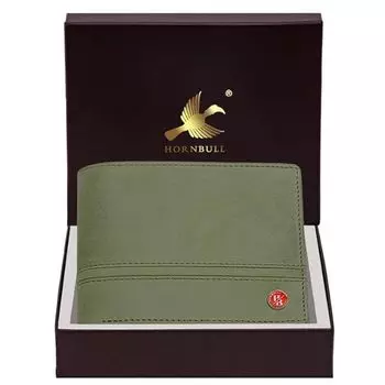Denial Hunter Зеленый кожаный кошелек для мужчин | Кожаный мужской кошелек с блокировкой RFID | Кошельки мужские кожаные