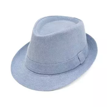 Denim British Retro Jazz Hat Men Spring Autumn Hat Sunshade Hat Stage Hat Middle-Aged and Elderly Hat светло-синий