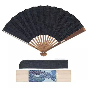 Деним Okayama Сделано из высококачественной ткани Nishikawa Shoroku Wrapped [Ginyanma] Мужской веер, деним, Япония, веер, мужской, унисекс, Shoten,