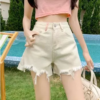 Denim Shorts for Women In Summer New Style, Loose and High Waisted Back Pocket XS