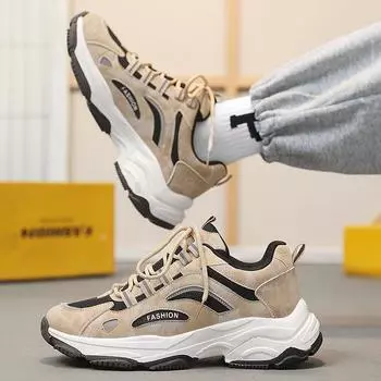 Denim sneakers men s summer mesh breathable retro thick-soled wear-resistant dad casual running shoes men s shoes 39