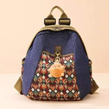 Denim Women Backpack Retro Casual Patchwork School Bag Waterproof Female Large Capacity Travel Shoulder Handbags Shopping