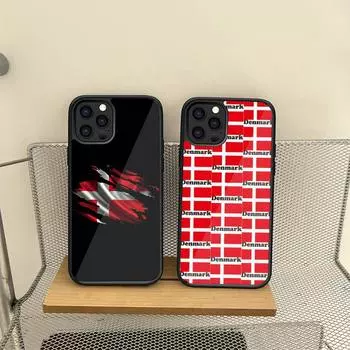 Чехол для телефона с национальным флагом Дании для iPhone 14 13 12 11 Pro Max Mini 7 6 6s 8 Plus X Xr Xs Se 2020 Fundas Shell PC TPU Cover iphone 12 pro