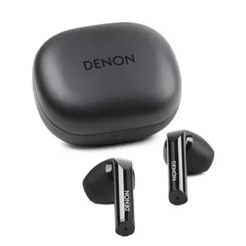 Denon AHC500W True Wireless In-Ear Headphones with USB-C Charging Case, Wireless Charging Support, 12mm Free-Edge Biocellulose Drivers, Black,