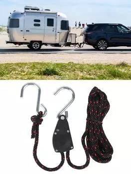 Dent repair tool Heavy Duty Rope Hanger Ratchet Camping Tent Tool Hanging Rope Clip Adjustable Automotive repair tools чёрный
