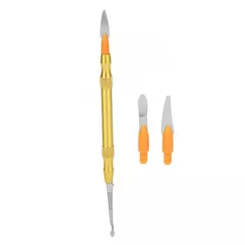 Дентальный костный напильник из нержавеющей стали, портативный двухголовый наполнитель зубов с 2 сменными головками