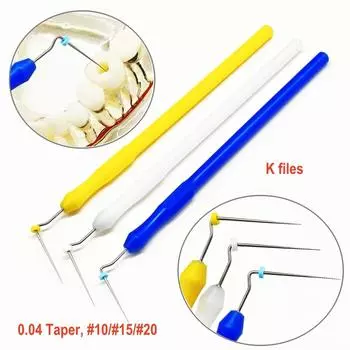 Дентальный микроскоп файл для корневого канала K файлы конусность 0,04 зонд для очистки зубов эндодонтические измерения стоматологические принадлежности 1 pc No.10
