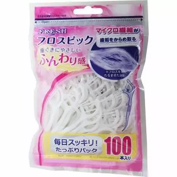 Dental Pro Fresh Floss Picks 100 Pieces Fluffy 100 Pieces (x 1)