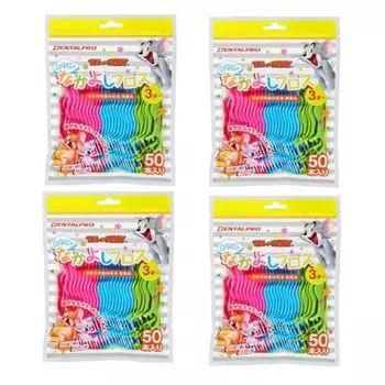 Dental Pro Oyako De Nakayoshi Floss 50 Pieces Set of 4 Leaflet Floss (200 Pieces) + Children s
