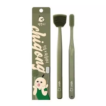 Dental Toothbrush + Tongue Cleaner Set (Choose 1 of 2 Types) (Bbangbbangi/Okji) Bbangbbangi Toothbrush + Tongue Cleaner Set
