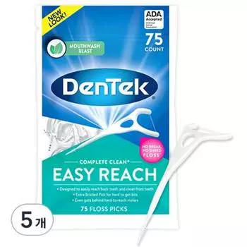 Dentech Complete Clean Easy Rich Межзубная нить для коренных зубов, 75 шт., 5 шт.
