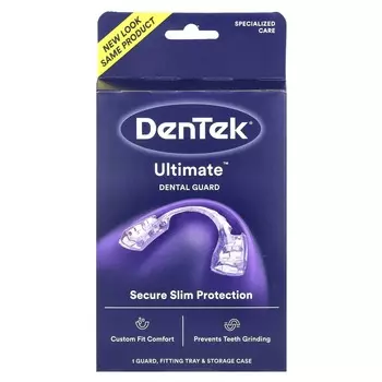 DenTek, Ultimate™ Dental Guard, сверхлегкая/тонкая конструкция, 1 защитный кожух, 1 футляр для хранения, 1 дополнительный лоток