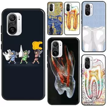 dentist tooth pattern Cover For POCO M3 M4 F1 F2 F3 X4 GT X3 Pro Case For Xiaomi 11T 10T 12 Pro 12X Mi 11 Lite Mi 9T (9T Pro)
