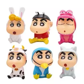 Denyeet Украшения Анимация Мелки Милая Центральная Консоль Кукла Фигурка Мелки 6 Предметов Набор Мелки Аксессуары Для Интерьера Автомобиля Shin-chan Shin-chan Shin-chan