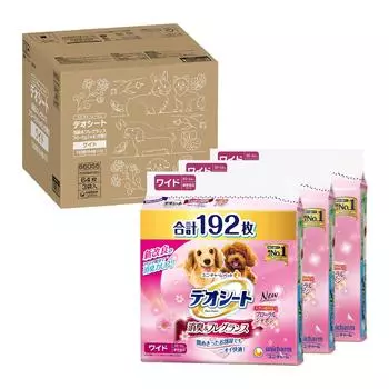 Deo Sheet Dog Sheet Flower Soap Scent Wide 192 листа Листы x 3 Pee Pet Supplies Unicharm Дезодорант/Аромат (64 сумки) розовый