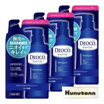 DEOCO Shampoo Scalp Care Shampoo Refill 285ml Set of 3 Comes with Kunutonn original logo h towel +