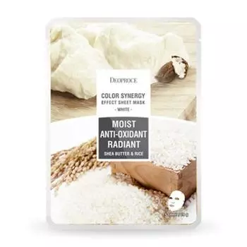 Deoproce Color Synergy Effect Тканевая маска с белым маслом ши и рисом 20 г * 5 шт./10 шт./15 шт./20 шт. 5ea