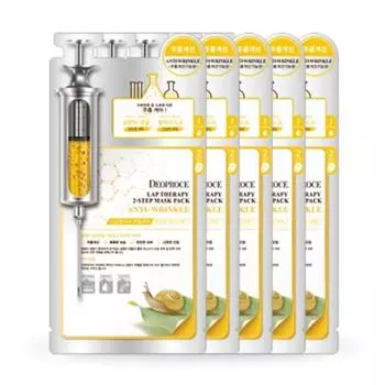 Deoproce Lab Therapy 2 Step Mask Pack Улитка против морщин 25 мл * 5 шт./10 шт./15 шт./20 шт. 5ea
