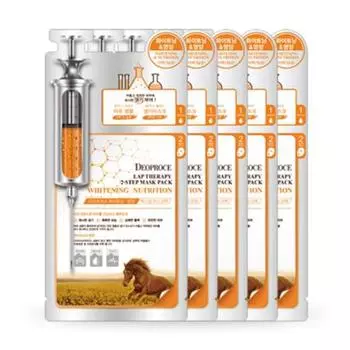 Deoproce Lab Therapy 2 Step Mask Pack Отбеливание и питание лошадиного масла 25 мл * 5 шт./10 шт./15 шт./20 шт. 5ea